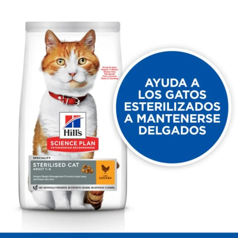 Hill'S Sp Feline Young Adult Sterilized Pollo 1.5 kg al mejor precio -todoastorenimal.com
