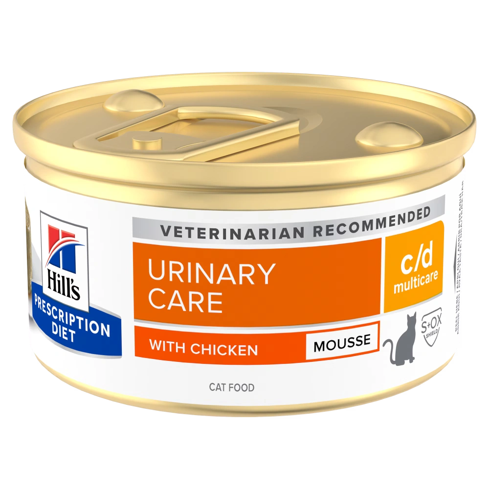 Hill's Prescription Diet Feline c/d Multicare Mousse Pollo Comida Húmeda para Gatos 85g (Enfermedad Urinaria) al mejor precio -todoastorenimal.com