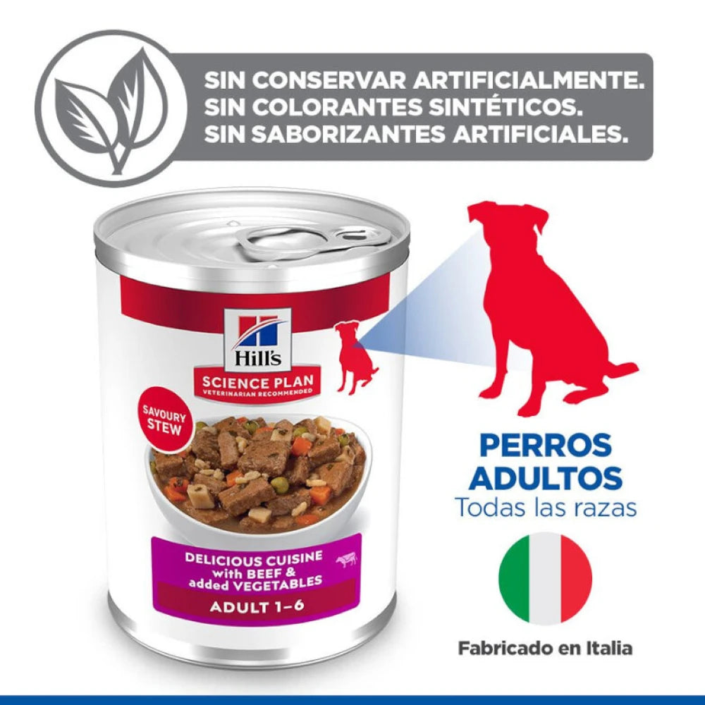 Hill's Science Plan Adult Estofado con Vacuno y Verduras Lata Húmeda para Perros al mejor precio -todoastorenimal.com