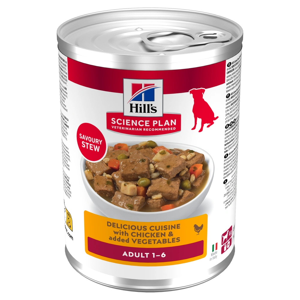Hill's Science Plan Canine Adult Estofado con Pollo y Verduras Comida Húmeda para Perros 363g al mejor precio -todoastorenimal.com