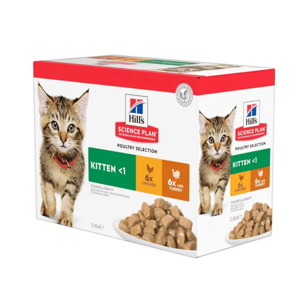 Hill's Science Plan Kitten Pollo y Pavo Pack 12x85 g Comida Húmeda para Gatitos al mejor precio -todoastorenimal.com