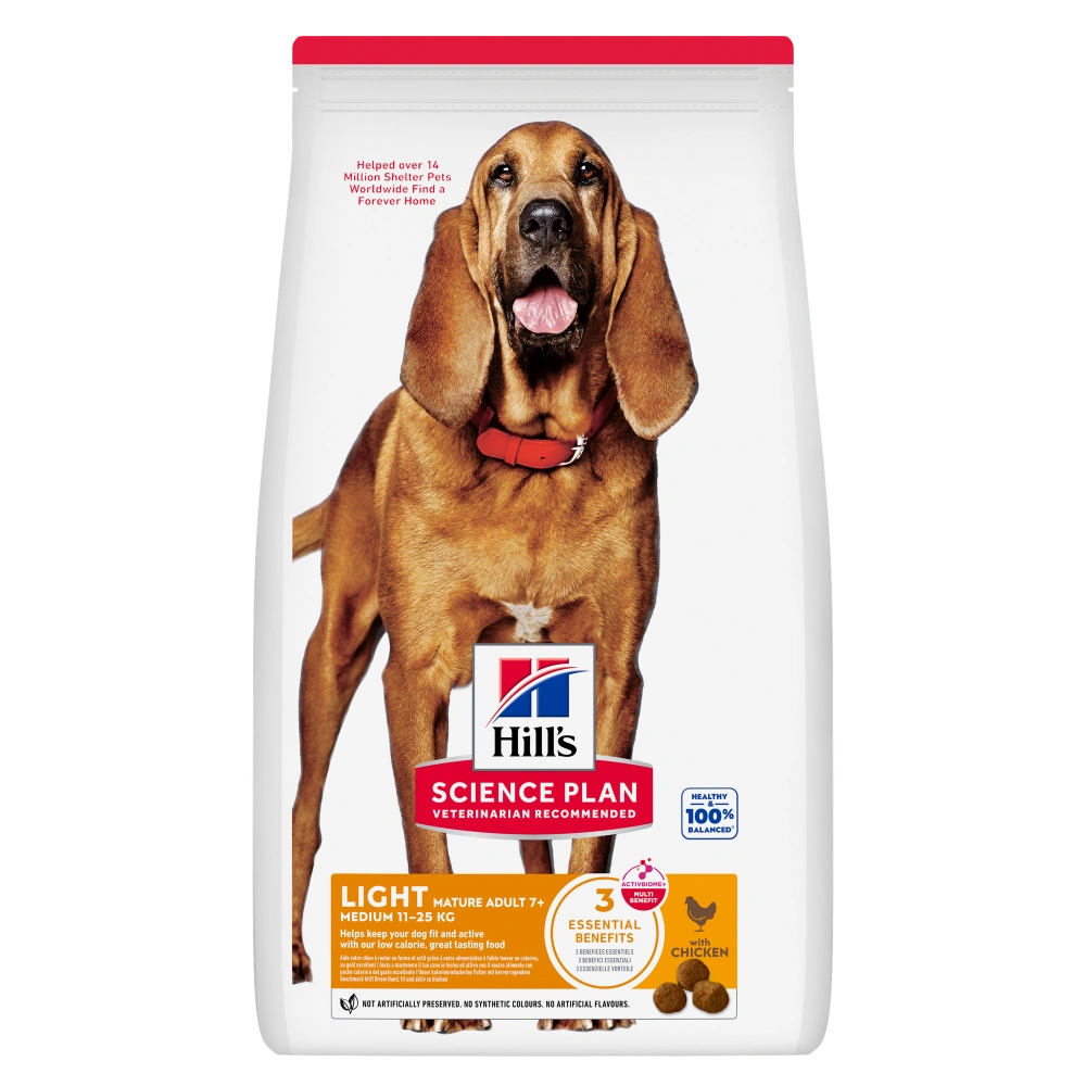 Hill's Science Plan Mature Adult 7+ Light Medium Pollo 14 kg Pienso para Perros al mejor precio -todoastorenimal.com