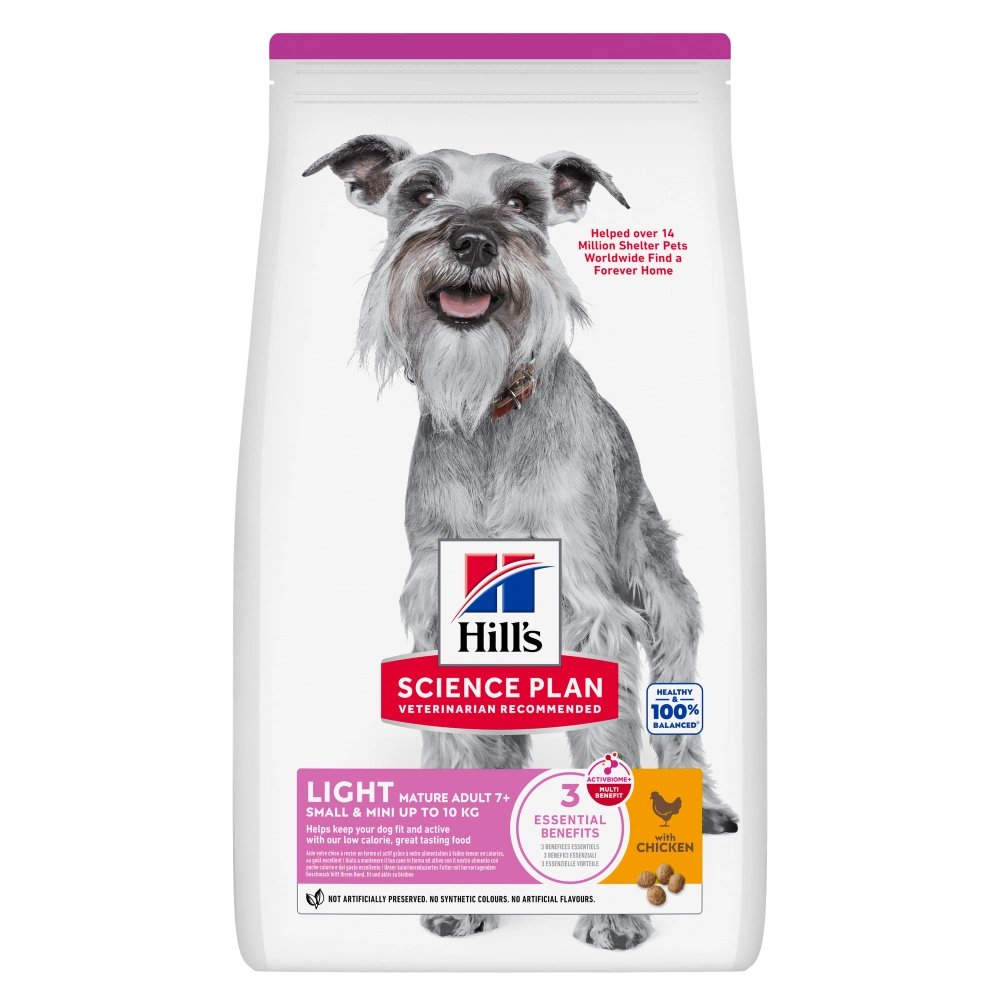 Hill's Science Plan Mature Adult 7+ Light Small & Mini Pollo 2,5 kg Pienso para Perros al mejor precio -todoastorenimal.com