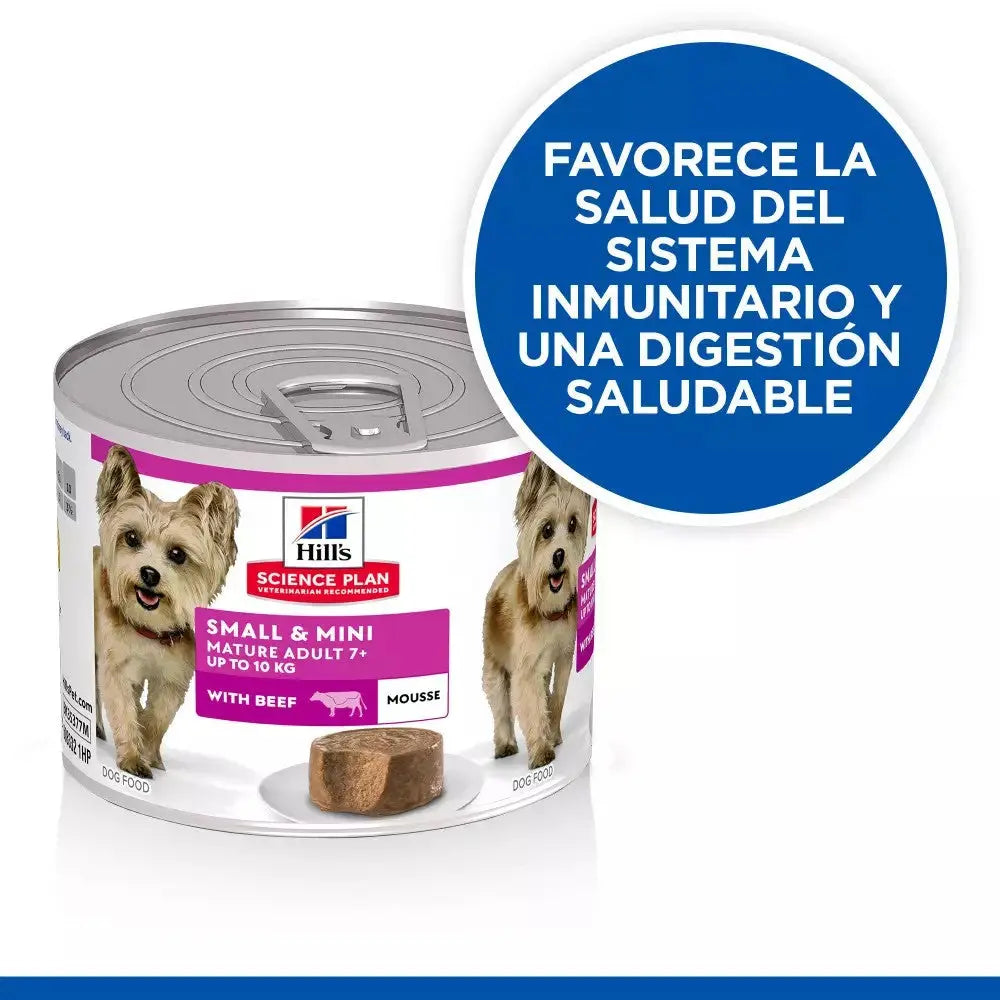 Hill's Science Plan Mature Small & Mini Ternera Mousse Comida Húmeda para Perros Lata 200 g al mejor precio -todoastorenimal.com