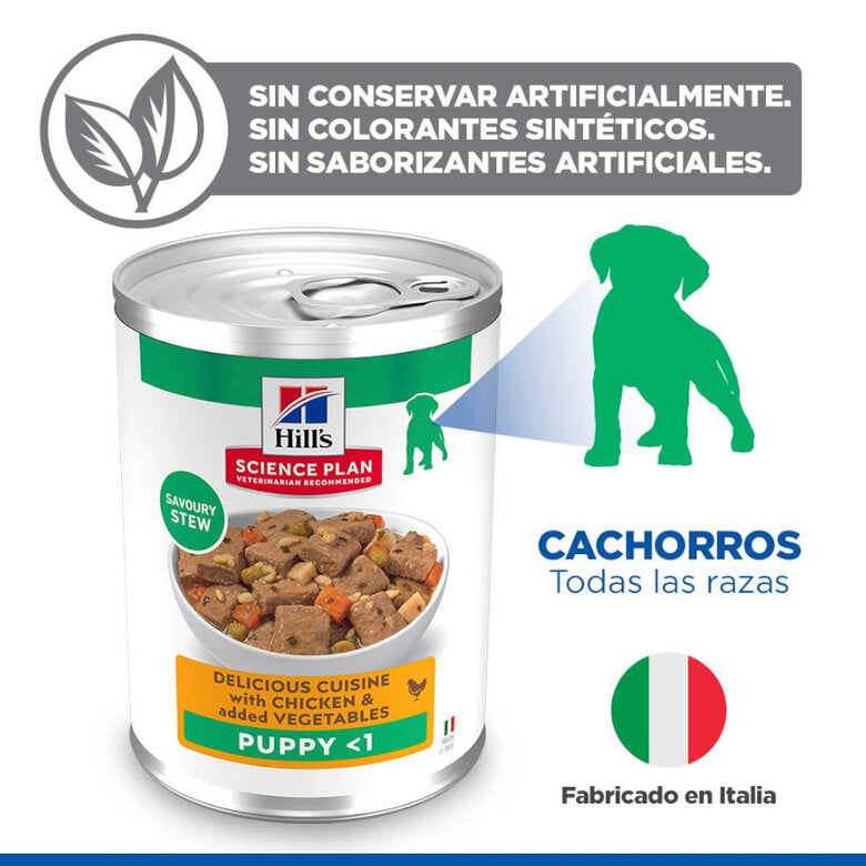 Hill's Science Plan Puppy Estofado con Pollo y Verduras Lata Húmeda para Cachorros al mejor precio -todoastorenimal.com