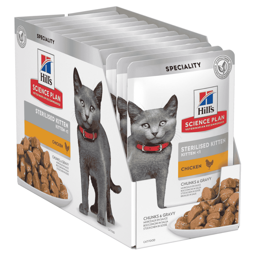 Hill's Science Plan Sterilized Kitten Pollo Pack 12x85g Comida Húmeda para Gatos al mejor precio -todoastorenimal.com
