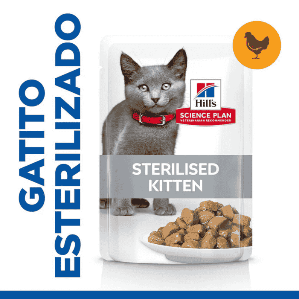 Hill's Science Plan Sterilized Kitten Pollo Pack 12x85g Comida Húmeda para Gatos al mejor precio -todoastorenimal.com