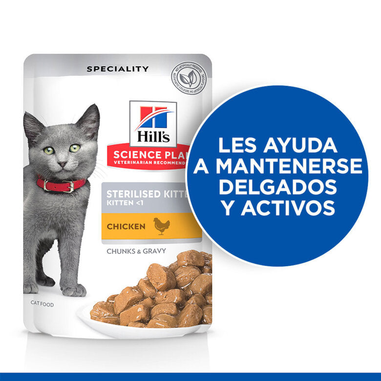 Hill's Science Plan Sterilized Kitten Pollo Pack 12x85g Comida Húmeda para Gatos al mejor precio -todoastorenimal.com