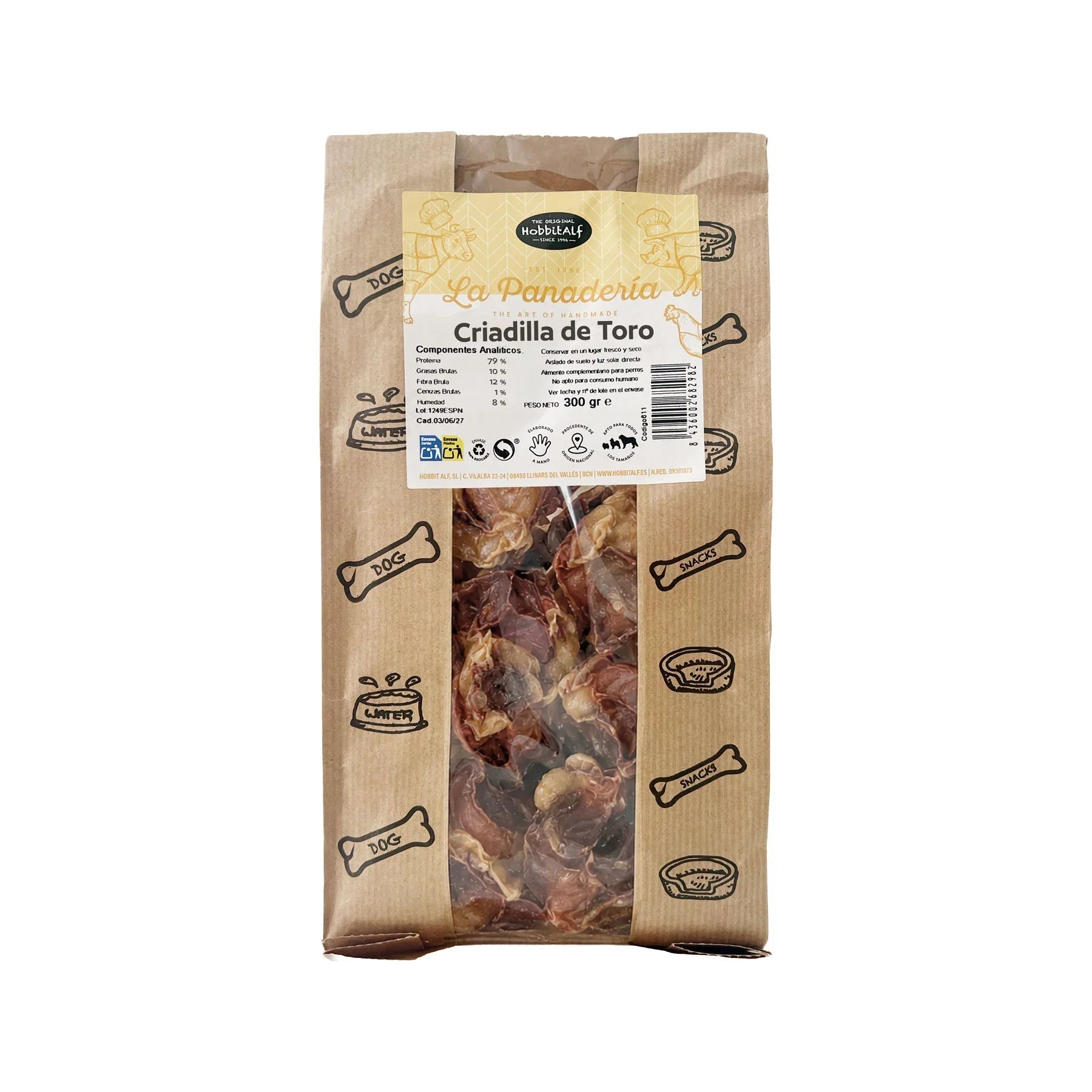 Hobbitalf Criadillas de Toro Snack Natural para Perros al mejor precio -todoastorenimal.com