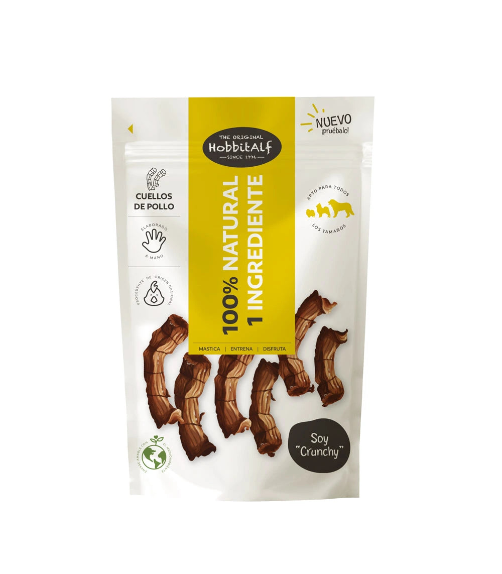 Hobbitalf Cuellos de Pollo 100 g - Snack Natural para Perros al mejor precio -todoastorenimal.com