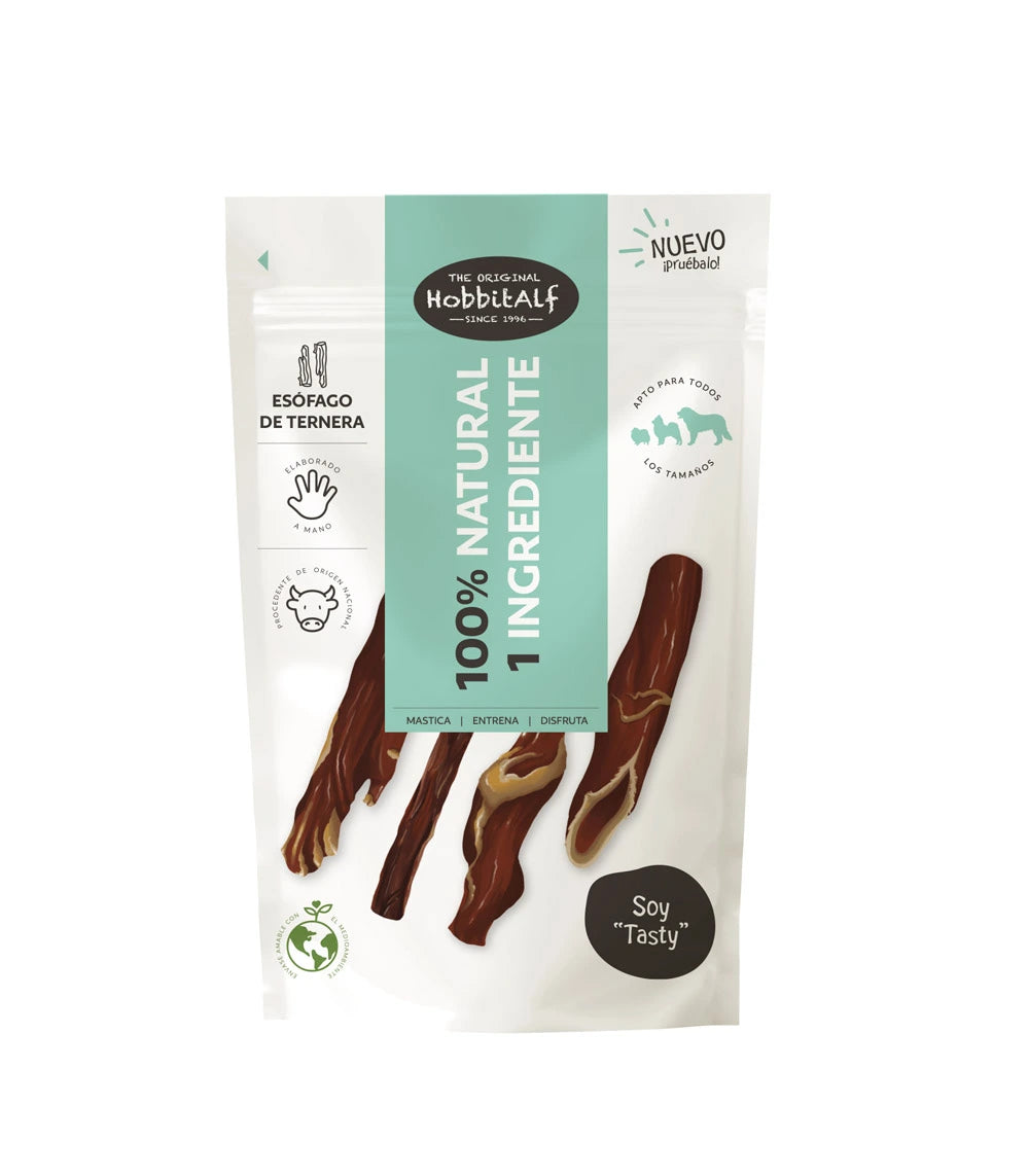 Hobbitalf Esófago de Ternera 100 g - Snack Natural para Perros al mejor precio -todoastorenimal.com