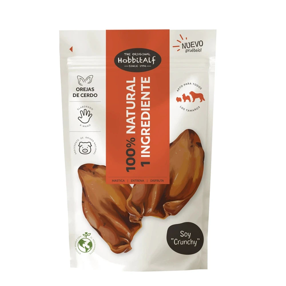 Hobbitalf Oreja de Cerdo 100 g - Snack Natural para Perros al mejor precio -todoastorenimal.com