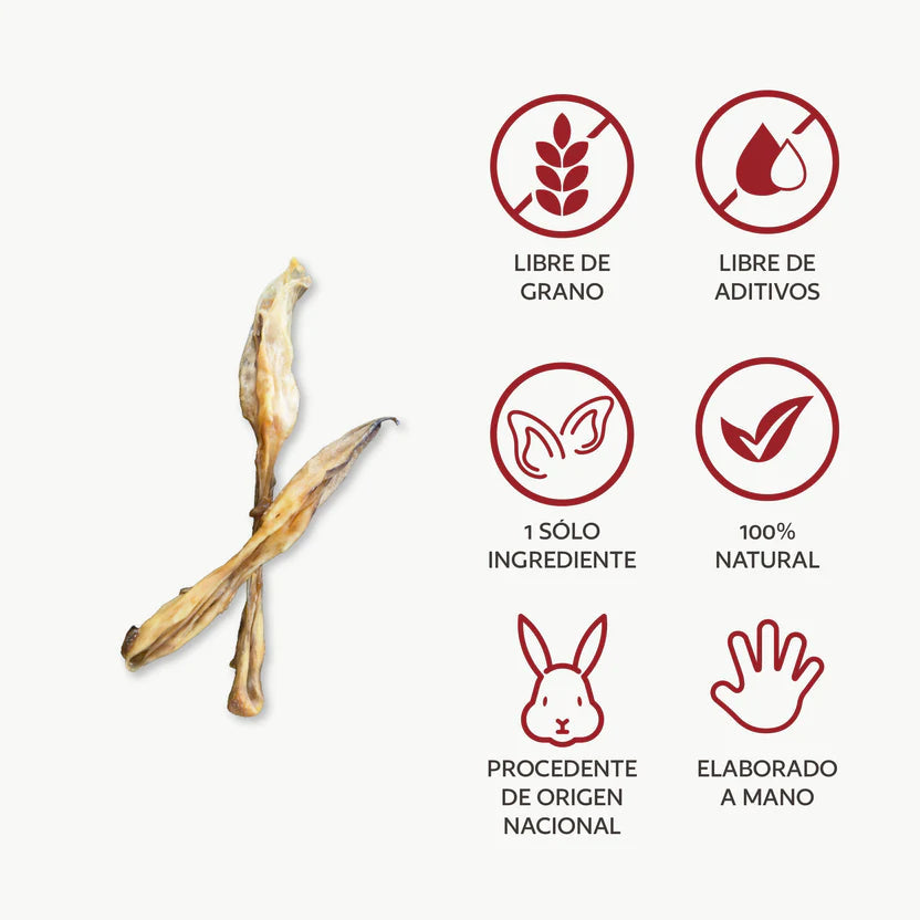 Hobbitalf Orejas de Liebre 3 uds Snack Natural para Perros al mejor precio -todoastorenimal.com