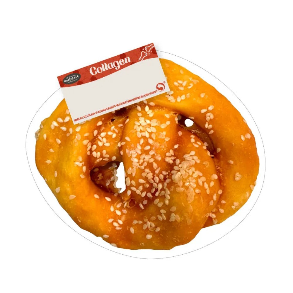 Hobbitalf Pretzel de Colágeno con Pollo y Sésamo 10 cm - Snack para Perros al mejor precio -todoastorenimal.com