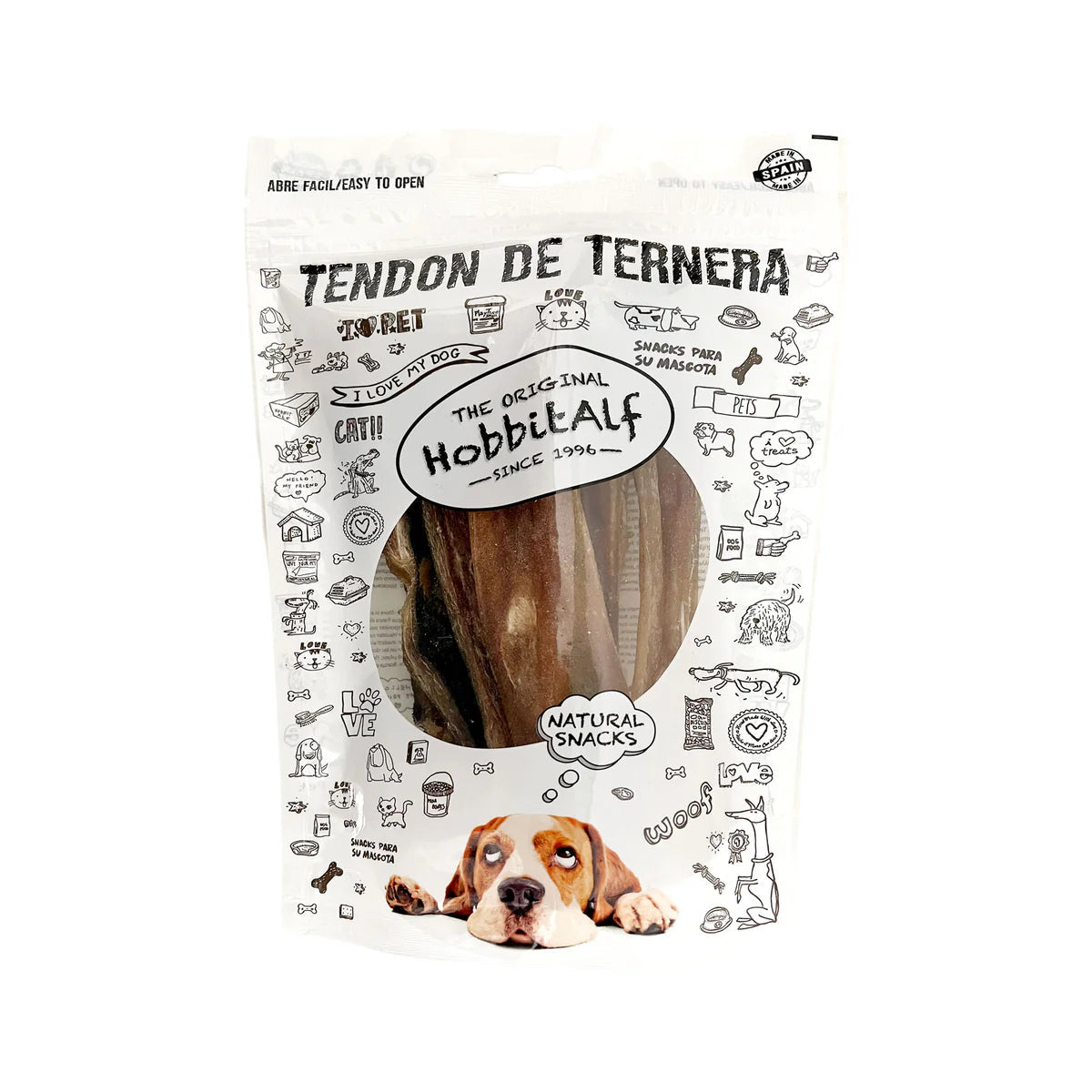 Hobbitalf Tendón de Buey Extra 20 cm para Perros Pack de 5 uds Snack Natural para Perros al mejor precio -todoastorenimal.com