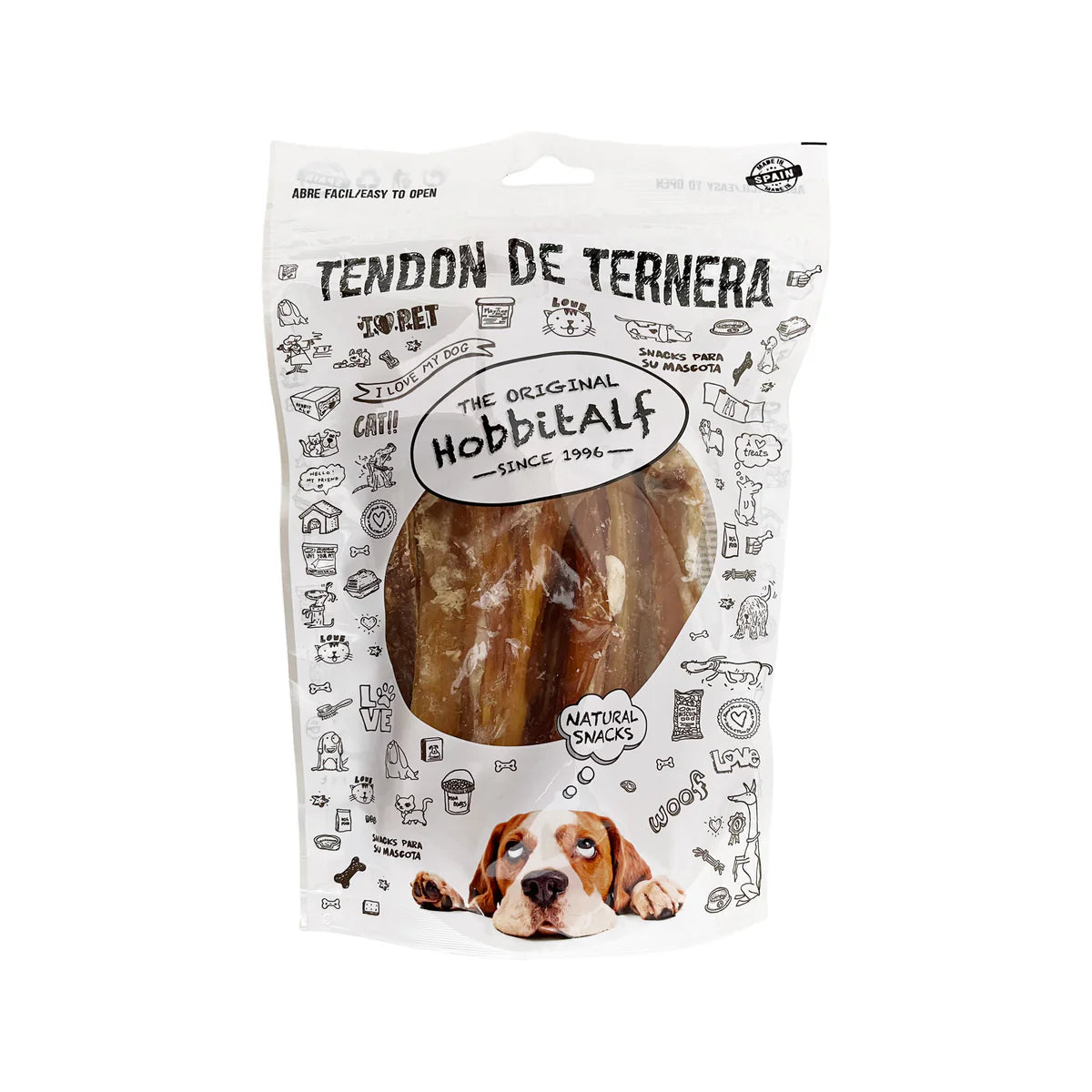 Hobbitalf Tendón de Ternera Junior Extra 20 cm - Pack 10 uds - Snack Natural para Perros al mejor precio -todoastorenimal.com