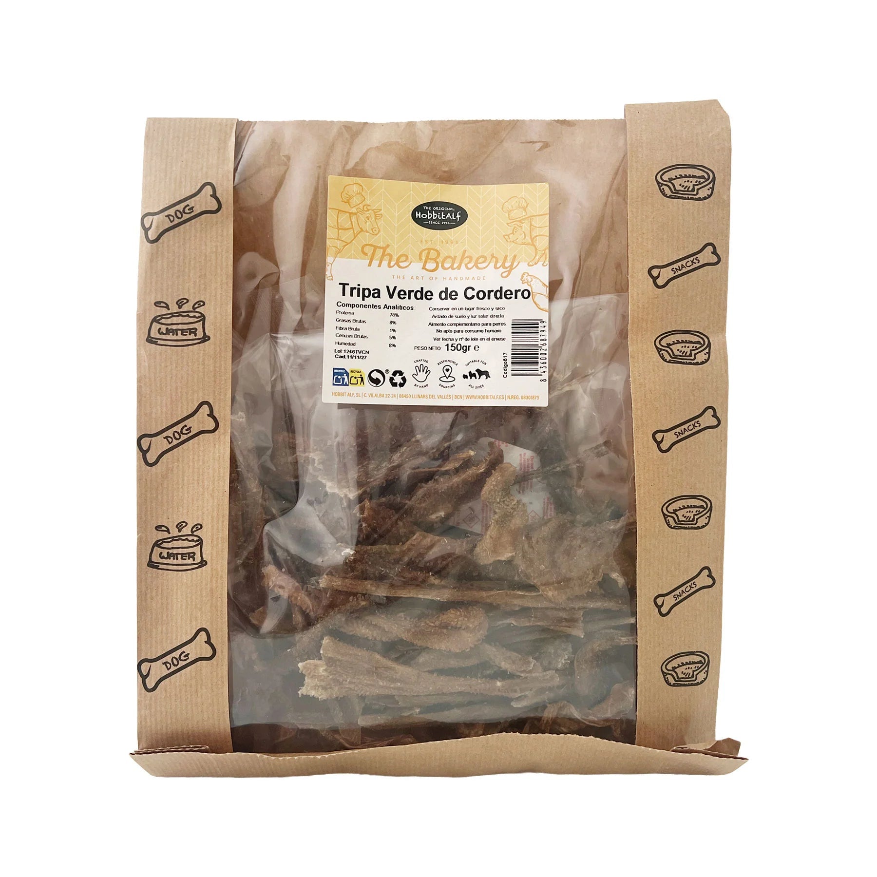 Hobbitalf Tiras de Tripa de Ternera Snack Natural para Perros al mejor precio -todoastorenimal.com