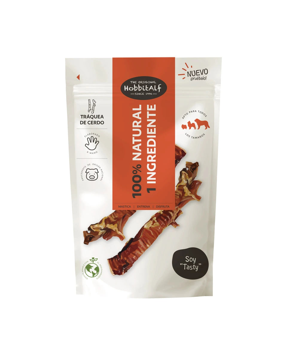 Hobbitalf Tráquea de Cerdo 100 g - Snack Natural para Perros al mejor precio -todoastorenimal.com