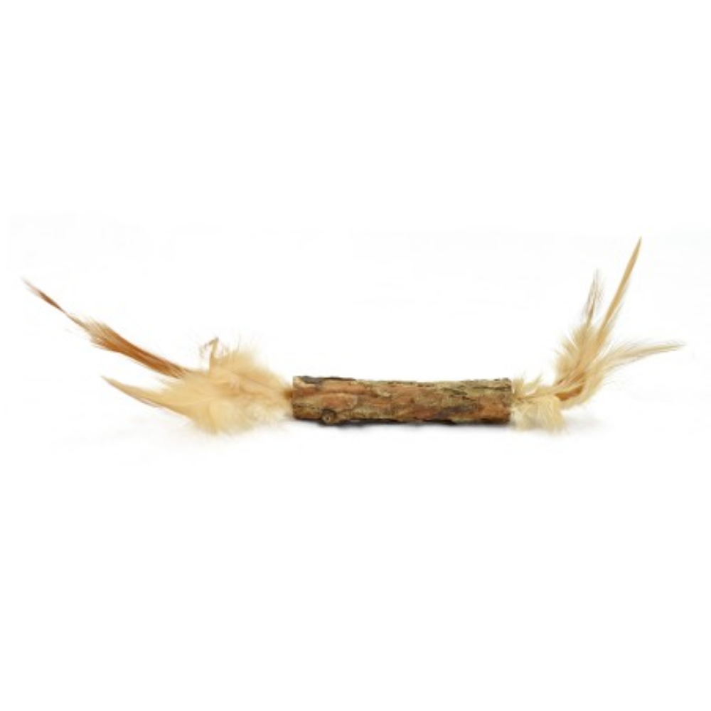 Juguete Gatos Nayeco Stick Silver Vine con Pluma 22 cm al mejor precio -todoastorenimal.com
