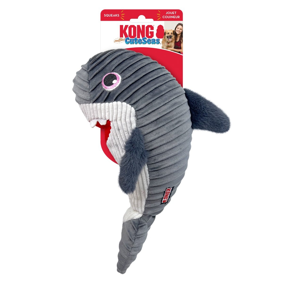 Kong Cuteseas Rufflez Shark M/L Juguete para Perros al mejor precio -todoastorenimal.com