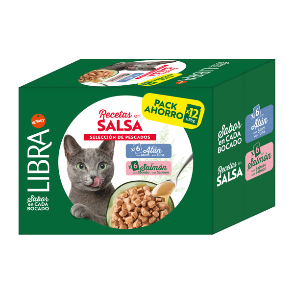 Libra Paté en Salsa de Salmón y Atún Comida Húmeda para Gatos al mejor precio -todoastorenimal.com