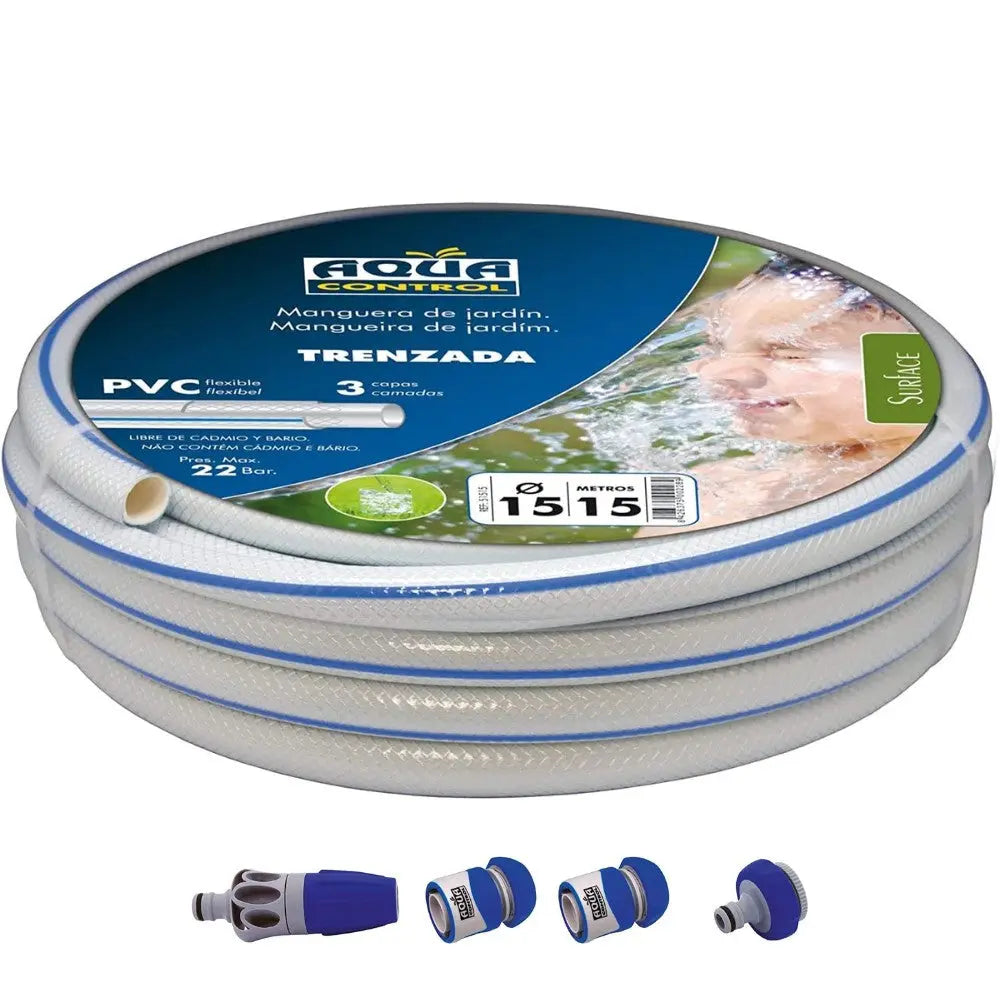 Manguera Kit Trenzada 15Mmx15M + Accesorios Aqua Control al mejor precio -todoastorenimal.com