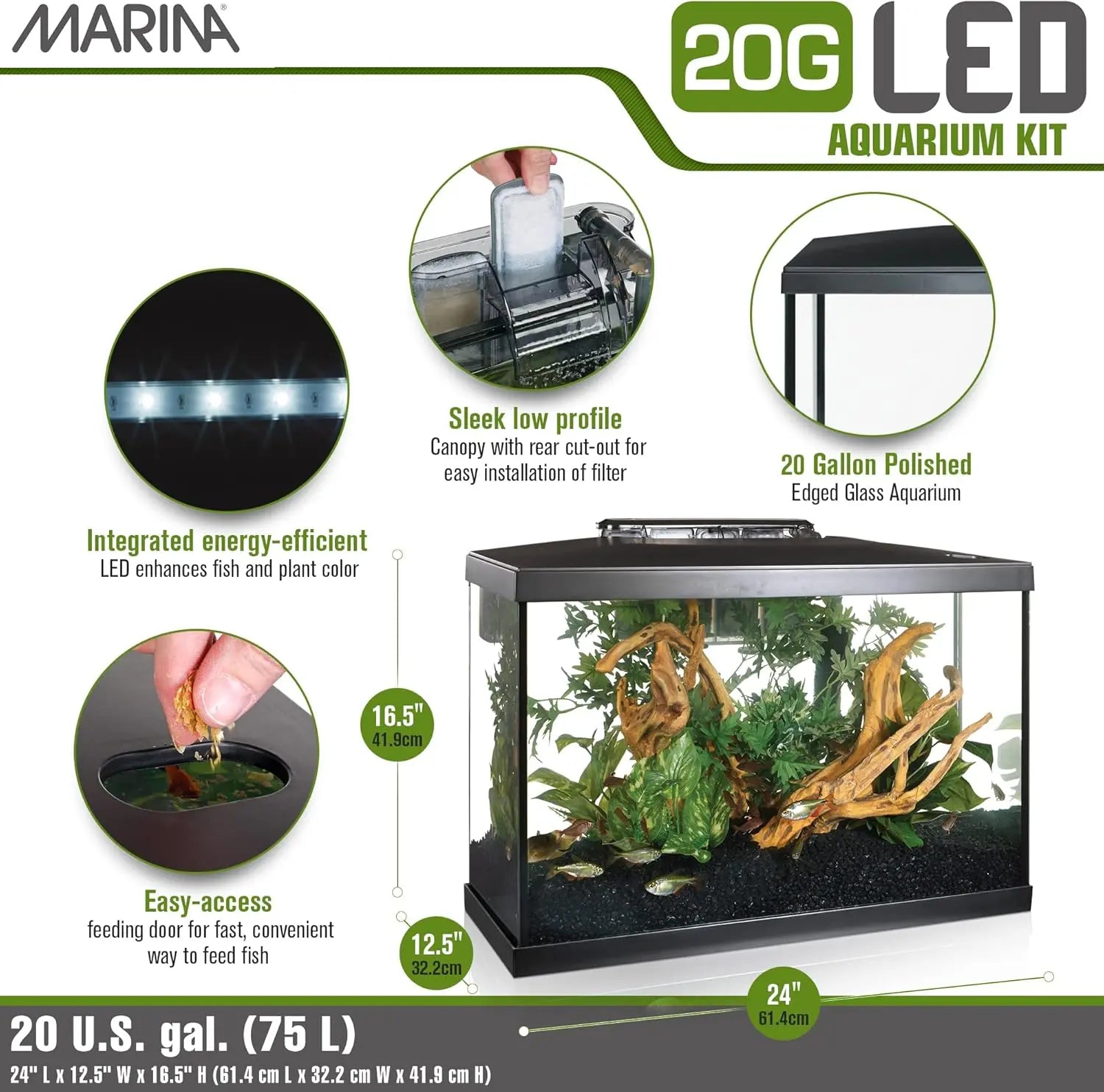 Marina Lux Kit Acuario 75 L al mejor precio -todoastorenimal.com