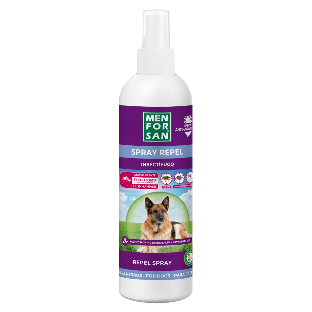 Menforsan Spray Repelente 250 ml para Perros Efecto Antiparasitario al mejor precio -todoastorenimal.com