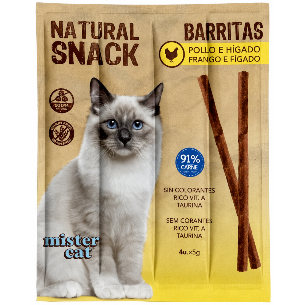 Mister Cat Snack Natural Barritas para Gatos Pack Ahorro al mejor precio -todoastorenimal.com