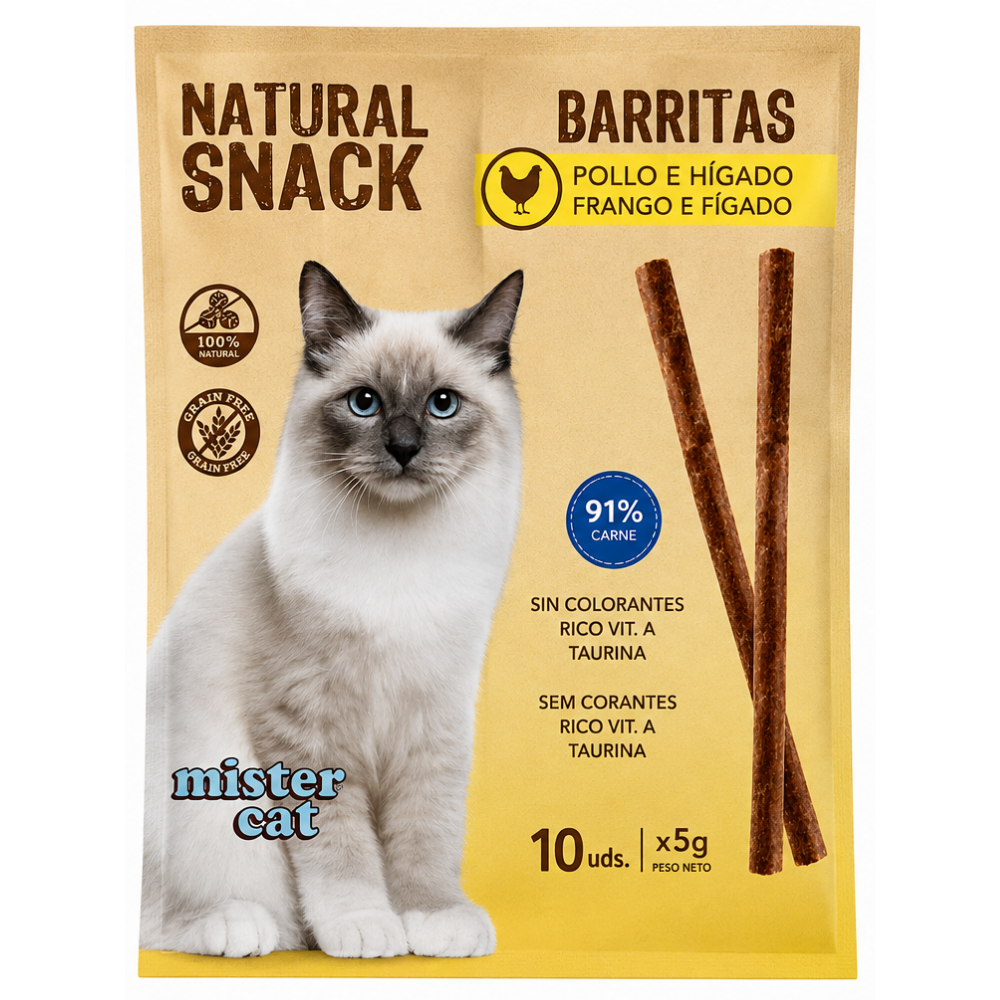 Mister Cat Snack Natural Barritas para Gatos Pack Ahorro al mejor precio -todoastorenimal.com