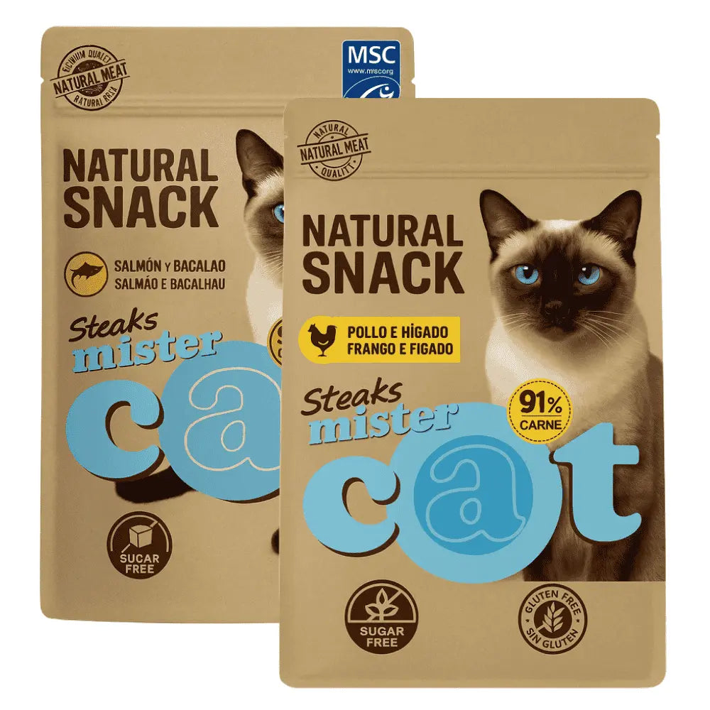 Mister Cat Snack Natural Steaks para Gatos 35 g al mejor precio -todoastorenimal.com