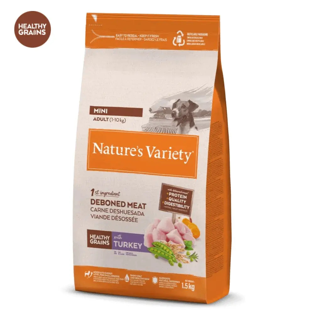 Nature'S Variety Healthy Grains Mini Pavo 1,5 kg al mejor precio -todoastorenimal.com