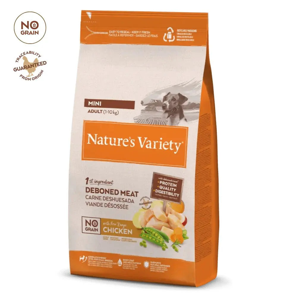 Nature'S Variety No Grain Adult Mini Pollo Campero Pienso Sin Cereales para Perros al mejor precio -todoastorenimal.com