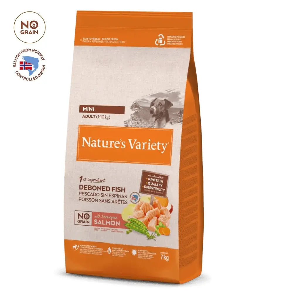 Nature'S Variety No Grain Adult Mini Salmón Pienso Sin Cereales para Perros al mejor precio -todoastorenimal.com