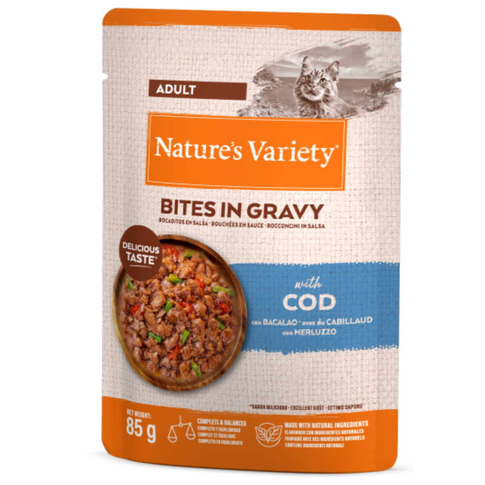Nature's Variety Bites Cod 85 g Snack para Gatos al mejor precio -todoastorenimal.com