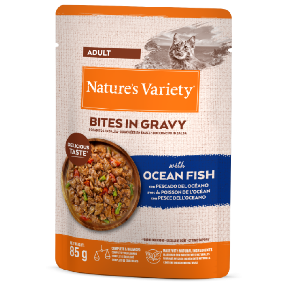 Nature's Variety Bites Ocean Fish 85gr Snack para Gatos al mejor precio -todoastorenimal.com