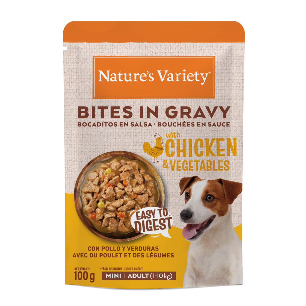 Nature's Variety Bocaditos en Salsa Pollo y Verduras Comida Húmeda para Perros Mini al mejor precio -todoastorenimal.com