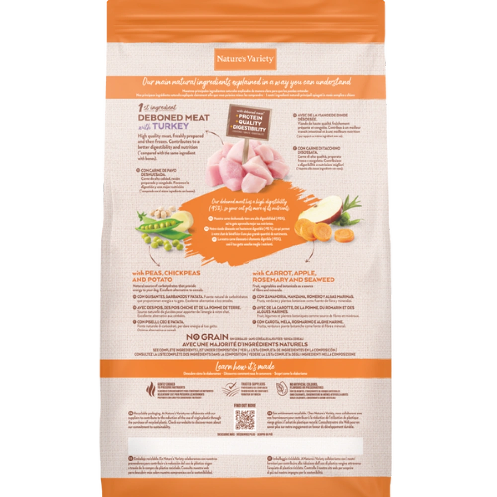 Nature's Variety Cat No Grain Sterilized Pavo Pienso para Gatos 3kg al mejor precio -todoastorenimal.com