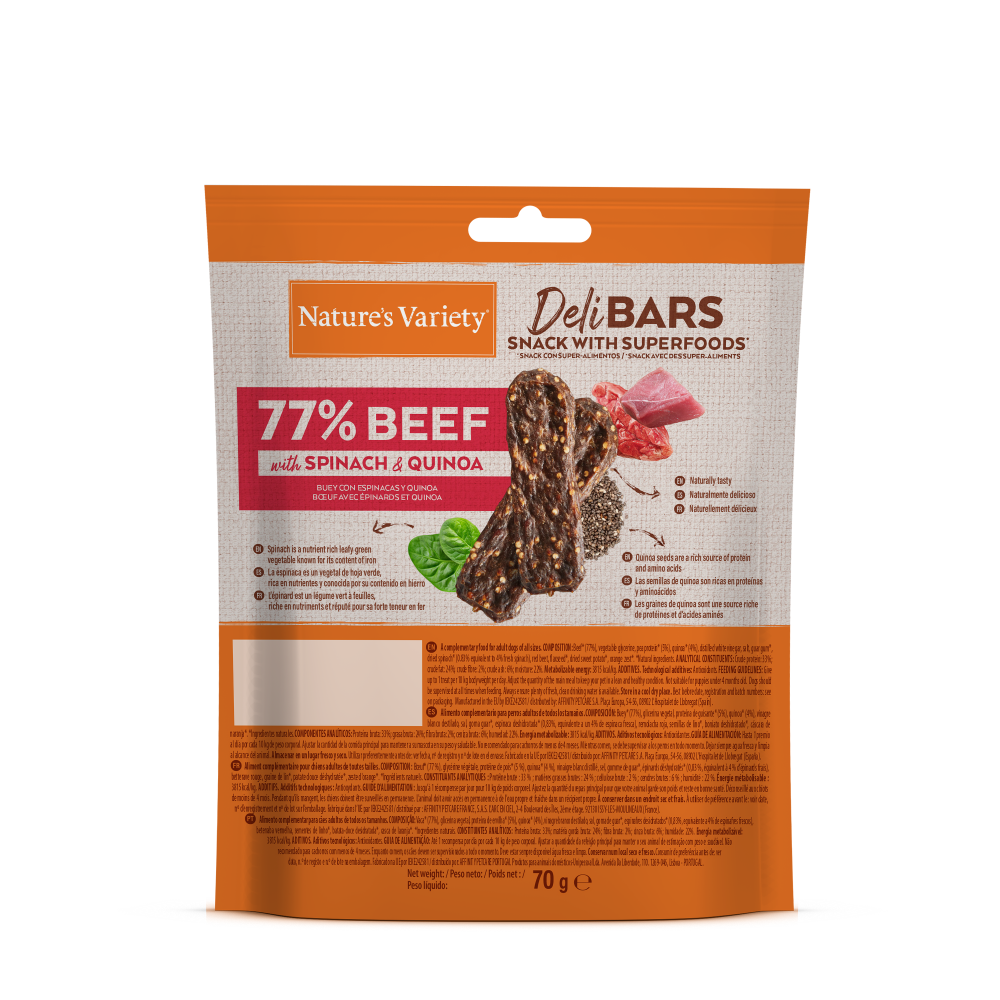 Nature's Variety DeliBars Superfood Ternera Snack para Perros al mejor precio -todoastorenimal.com
