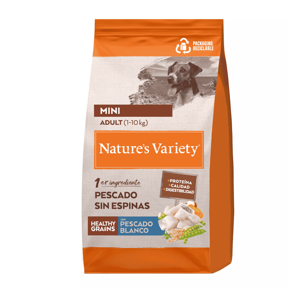 Nature's Variety Healthy Grain Mini Pescado Blanco Pienso para Perros al mejor precio -todoastorenimal.com