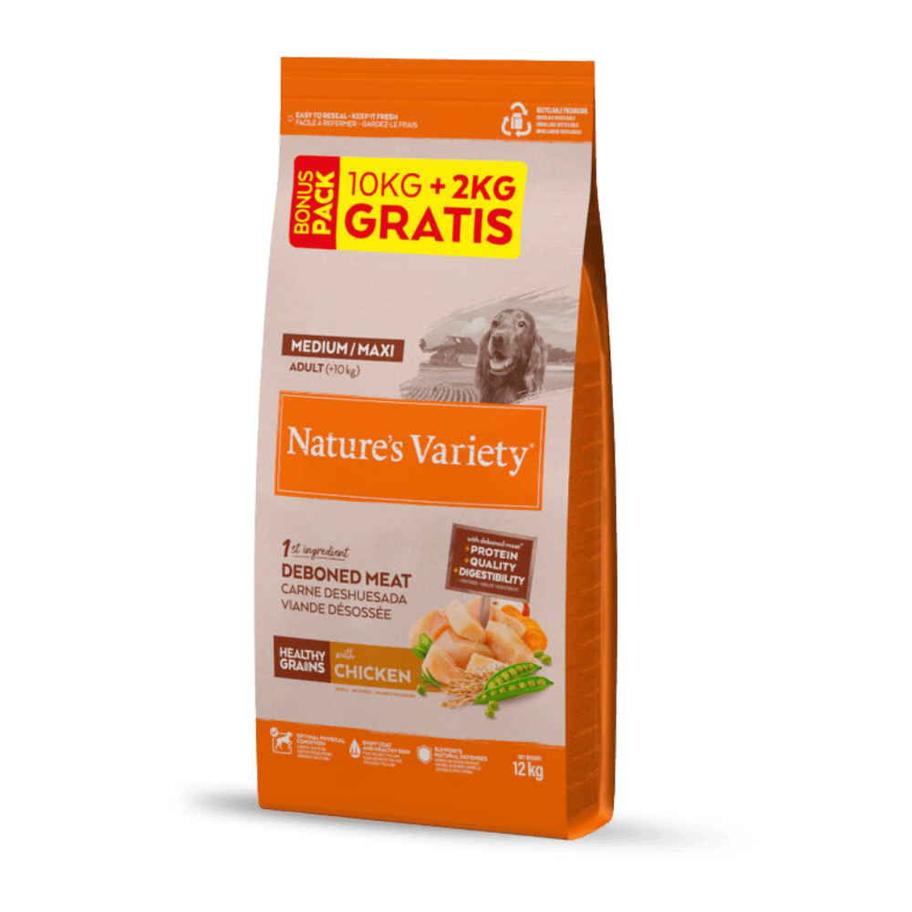 Nature's Variety Healthy Grains Medium Maxi Pollo Pienso para Perros al mejor precio -todoastorenimal.com