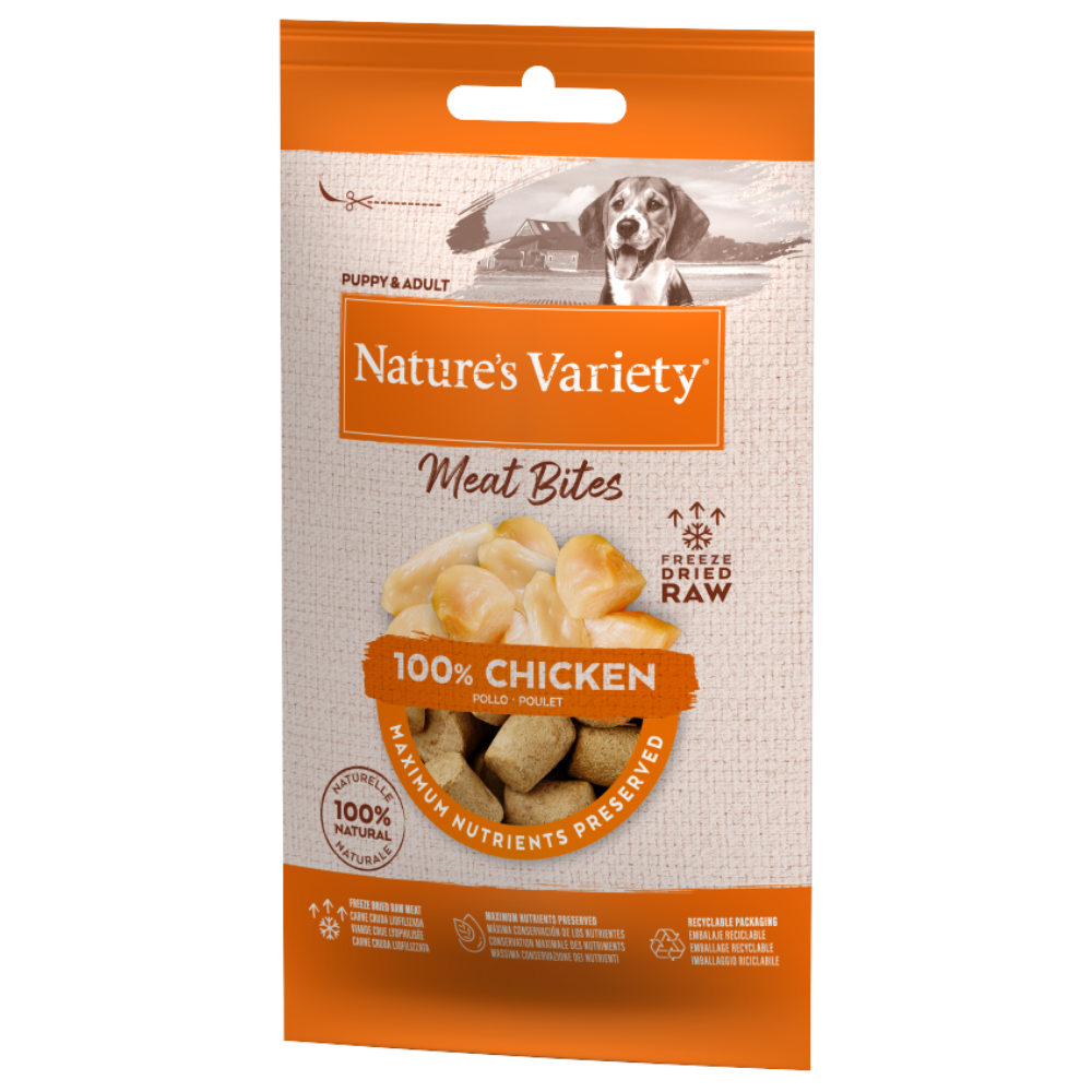 Nature's Variety Meat Bites 20 g Snack para Perros al mejor precio -todoastorenimal.com