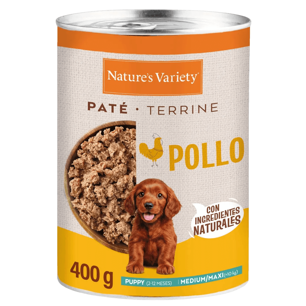 Nature's Variety Paté Puppy de Pollo con Verduras Lata Húmeda para Cachorros Med/Maxi al mejor precio -todoastorenimal.com