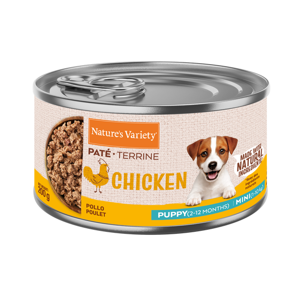 Nature's Variety Paté Puppy de Pollo con Verduras Lata Húmeda para Cachorros Mini al mejor precio -todoastorenimal.com