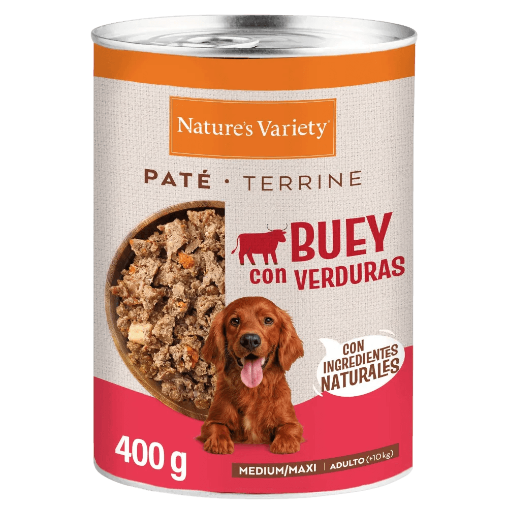 Nature's Variety Paté de Buey con Verduras Lata Húmeda para Perros Med/Maxi al mejor precio -todoastorenimal.com
