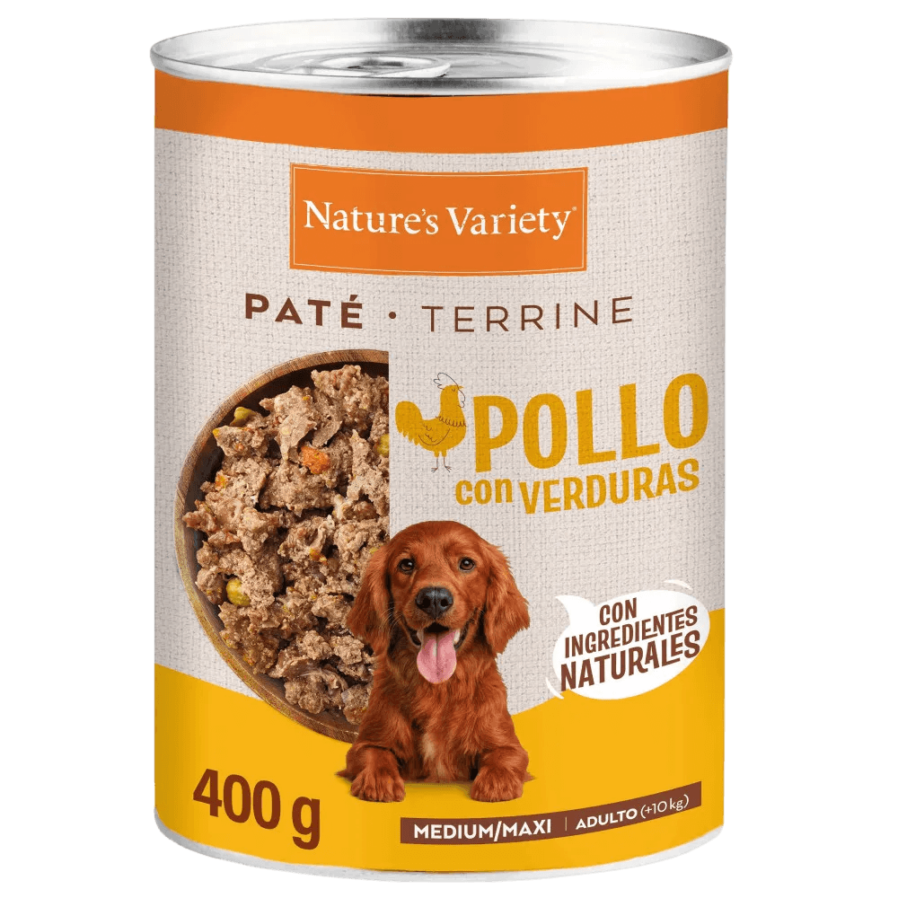 Nature's Variety Paté de Pollo con Verduras Lata Húmeda para Perros Med/Maxi al mejor precio -todoastorenimal.com