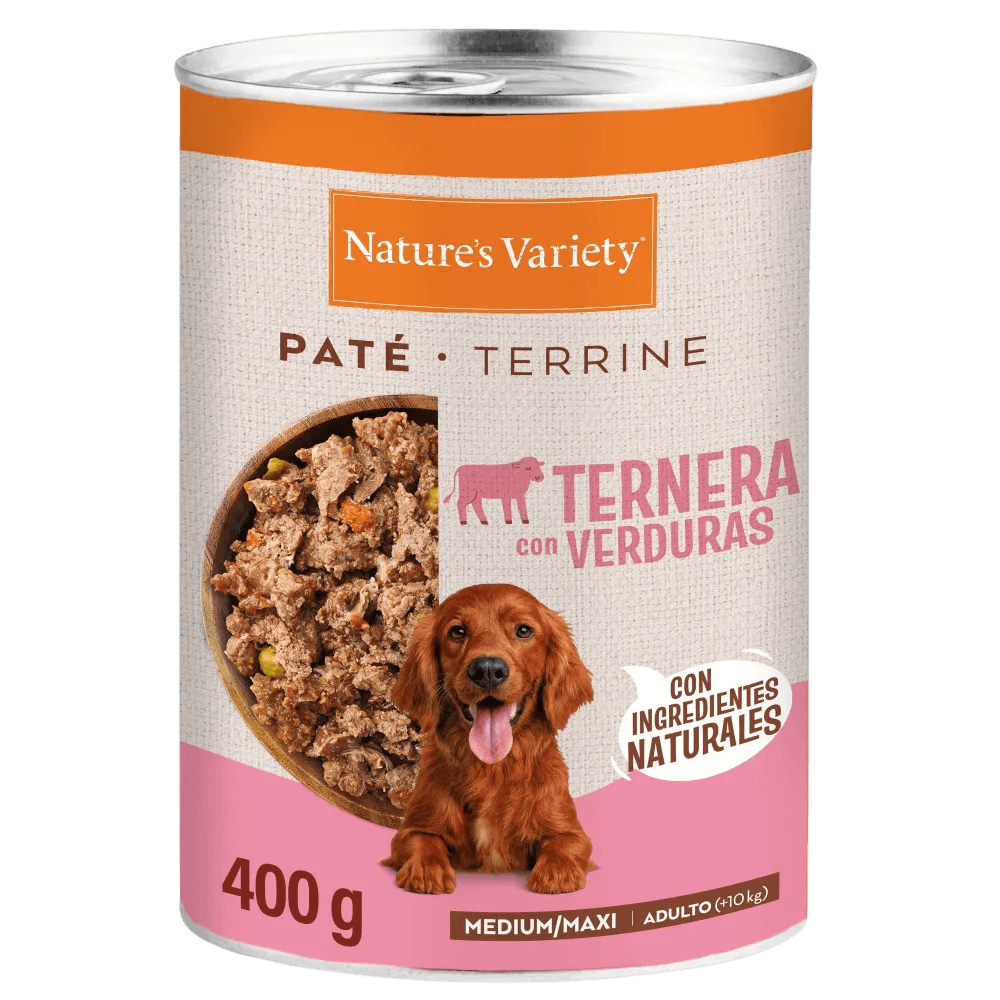 Nature's Variety Paté de Ternera con Verduras Lata Húmeda para Perros Med/Maxi al mejor precio -todoastorenimal.com
