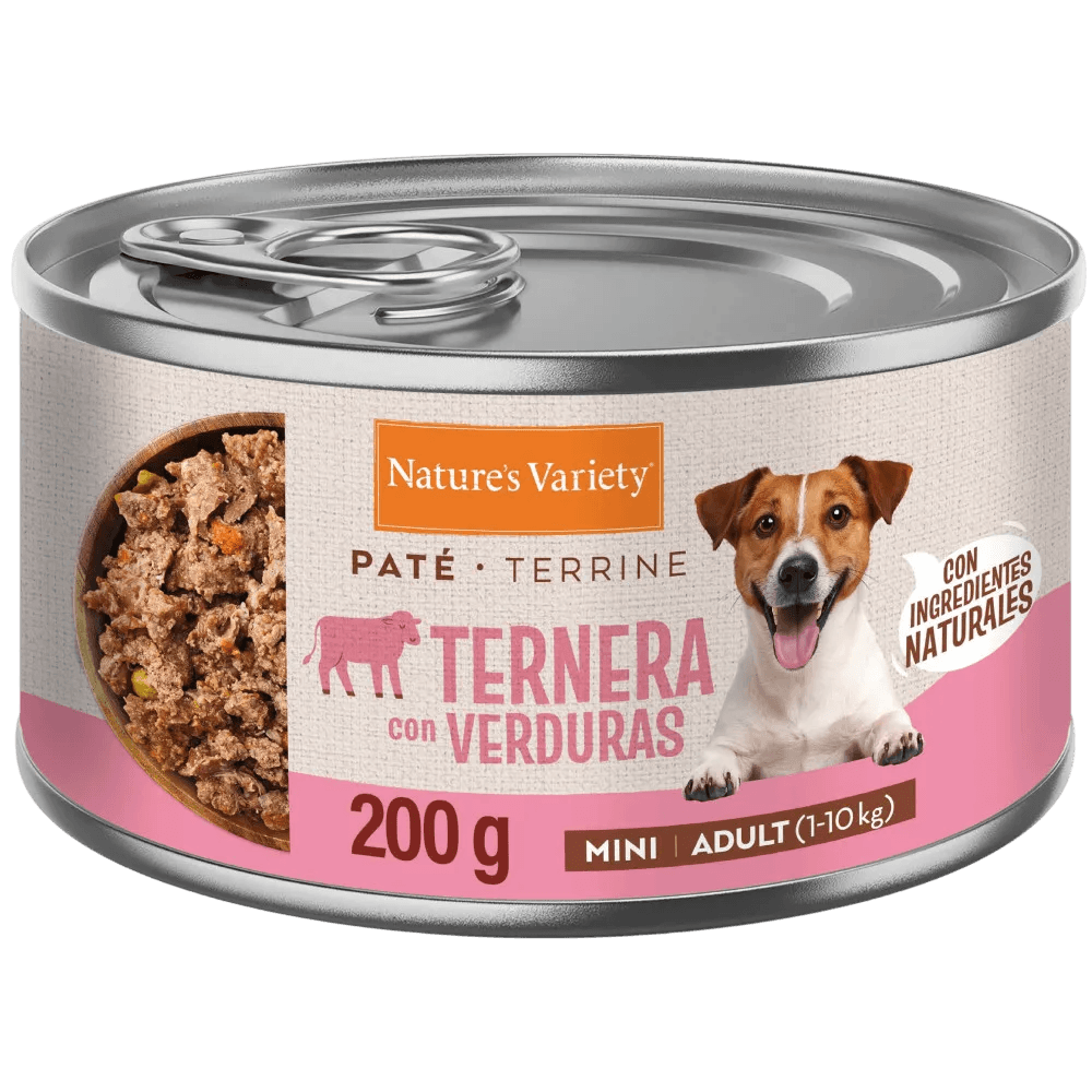 Nature's Variety Paté de Ternera con Verduras Lata Húmeda para Perros Mini al mejor precio -todoastorenimal.com