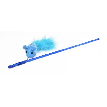 Nayeco Juguete para Gato Vara con Ratón y Pluma 48cm al mejor precio -todoastorenimal.com