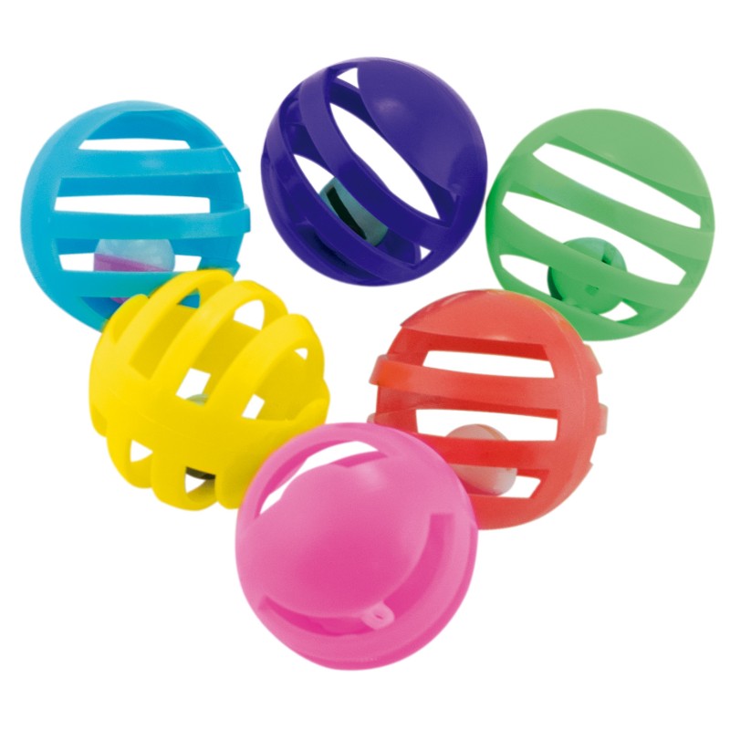Nayeco Pack de 6 Pelotas con Cascabel para Gatos al mejor precio -todoastorenimal.com
